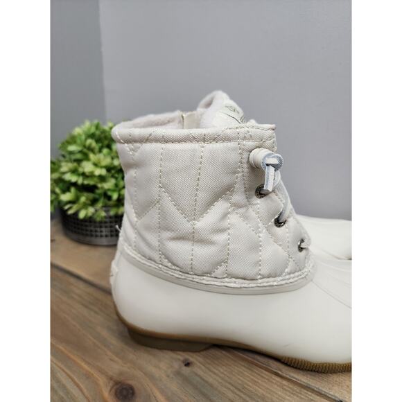 Sperry Saltwater Seacycled Nylon Beige Women's Duck Boots Size 10 M - Picture 2 of 9